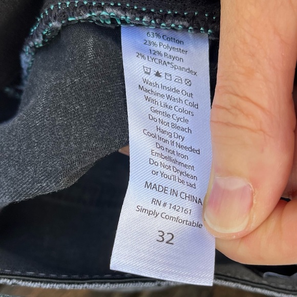 LulaRoe Charcoal Acid Wash Ankle Skinny Magic Waistband Jeans Sz 32 - Picture 7 of 14